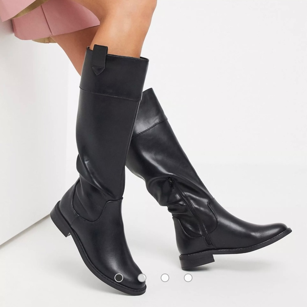 Brand new never worn ASOS flat black riding boots